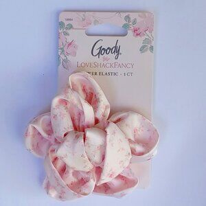 LoveShackFancy X Goody NWT Pink Rose Satin Hair Elastic